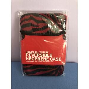 Universal Tablet 7" Case Red & Black Zebra Stripe NEW